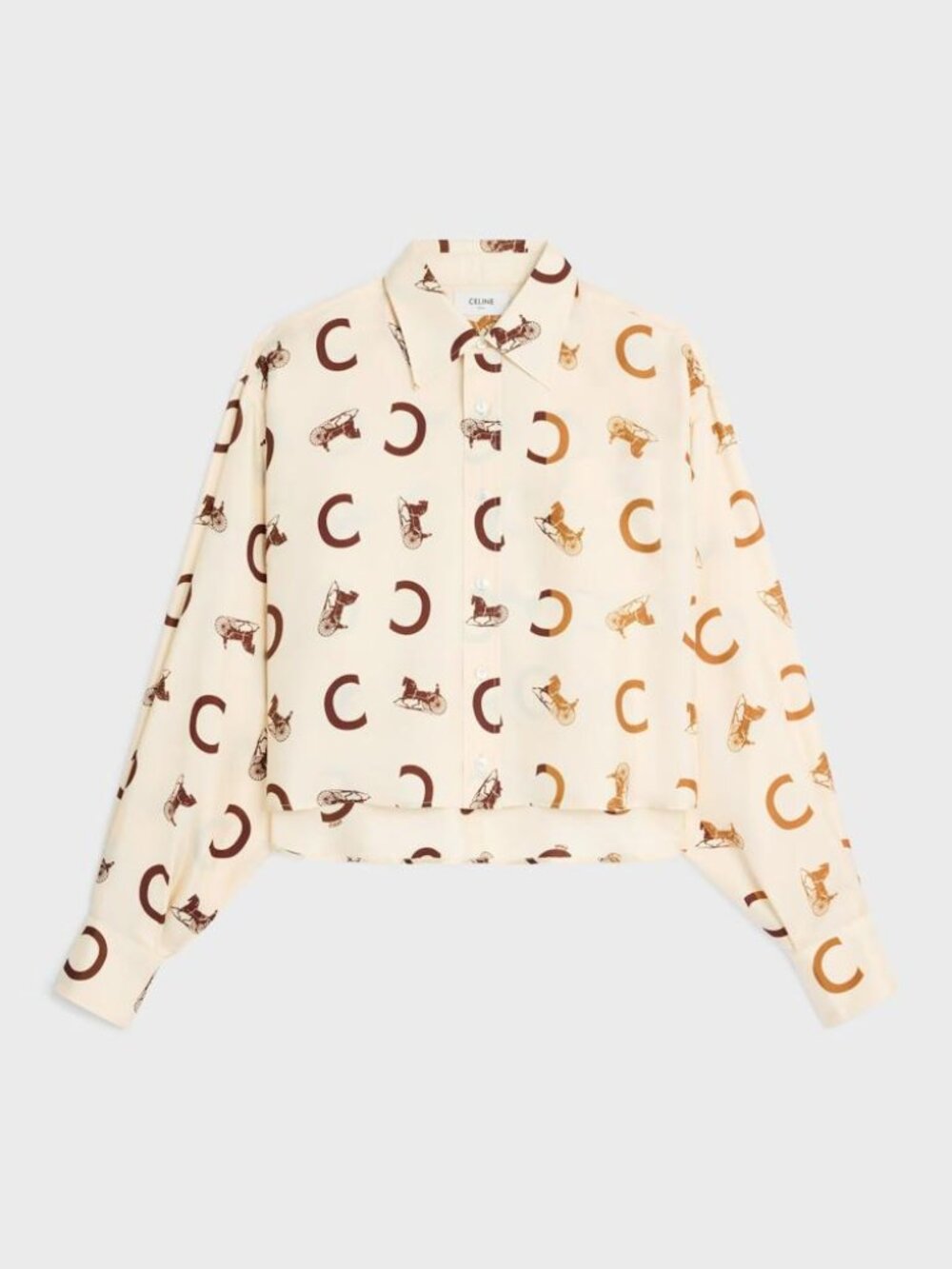 Celine Cropped Silk Shirt Tag Size 40 Women